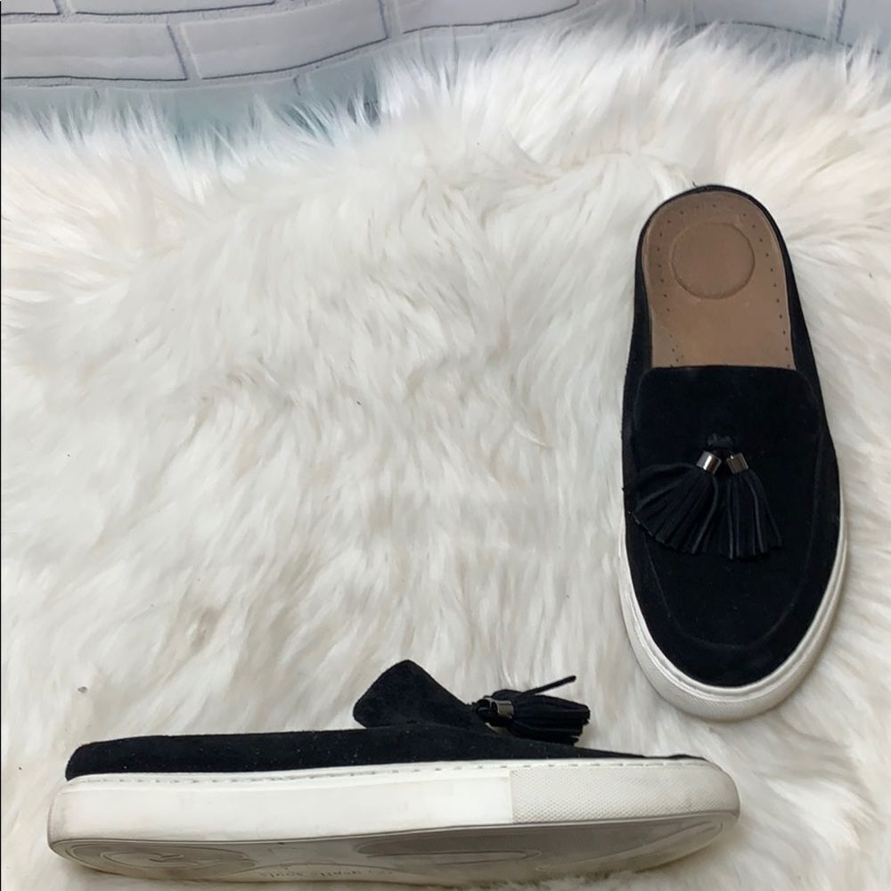 Gentle Souls Rory Black Suede‎ Tassel Slides Size 7